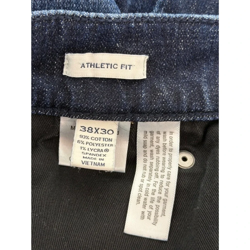 Joseph Abboud Mens Athletic Fit Jeans 38x30 Dark Wash Blue Stretch Denim Pants